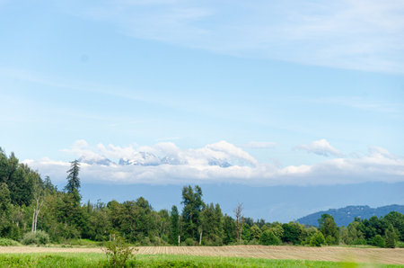 Agricultural farms in the Fraser Valley, BC, Canada