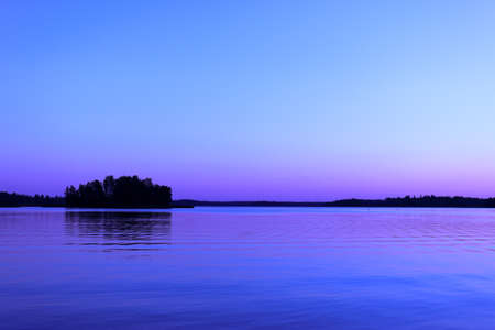 Blue Purple Evening at the Scandinavian Baltic Seaの写真素材