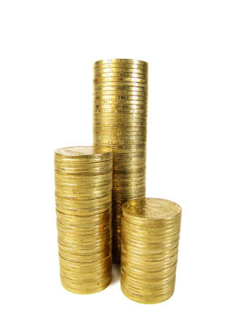 coins isolated on a white backgroundの写真素材