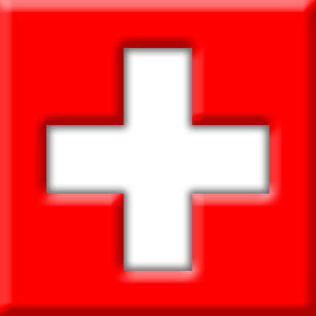 Swiss Confederation. Western Europe.  Flag of Switzerlandの写真素材