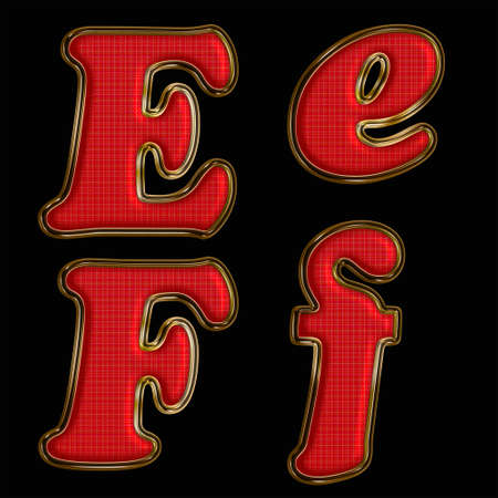 The letters in gold Fram  The letters isolated on black background の写真素材