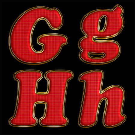 The letters in gold Fram  The letters isolated on black background の写真素材