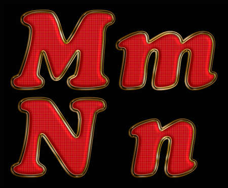 The letters in gold Fram  The letters isolated on black background の写真素材
