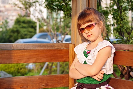 Little girl in sunglasses の写真素材