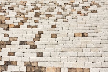 Fragment of a brick fortress wall Seoul, Koreaの写真素材