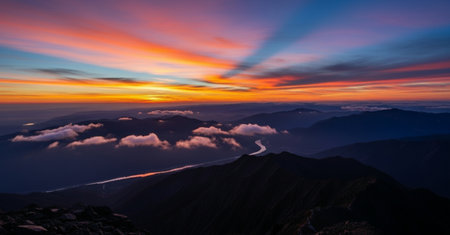 Sunset at Mount Kinabalu Sabah Borneo Malaysiaの素材