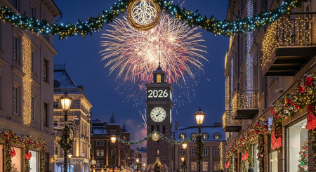 Christmas and New Year holidays in London, England, United Kingdom.の素材