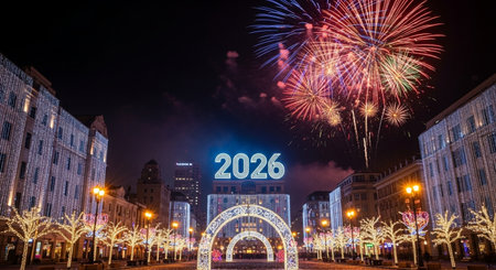 New year's eve in Moscow. New Year's Eve is one of the most popular holidays in Moscow.の素材