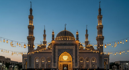 Sunset view of the Sultan Ahmed Mosque in Cairo, Egypt.の素材