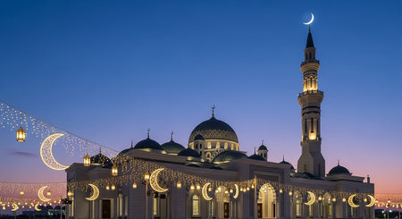 Ramadan Kareem Mosque in Istanbul, Turkey. The mosque is the largest mosque in the world.の素材