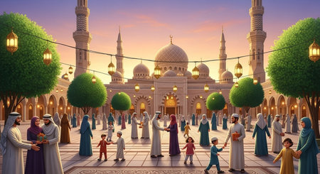 The Blue Mosque in Abu Dhabi, United Arab Emirates (UAE)の素材