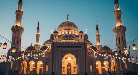 The Sultan Ahmed Mosque in Istanbul, Turkey. The mosque is the largest mosque in the world.の素材