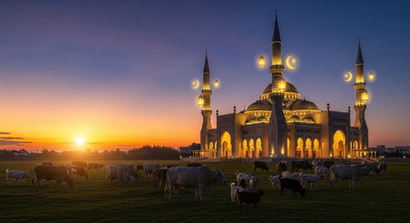Sheikh Zayed mosque at sunset, Abu Dhabi, United Arab Emiratesの素材