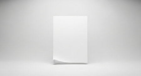 Blank white paper sheet mockup on white background. 3D renderingの素材