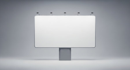 Blank billboard on grey background. Mock up, 3D Renderingの素材