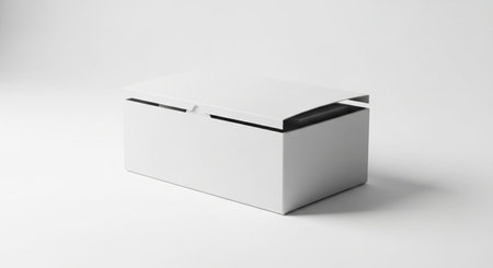 White box mockup isolated on white background. 3d rendering illustrationの素材