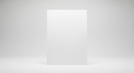 Blank white paper sheet on white background. 3D rendering.の素材