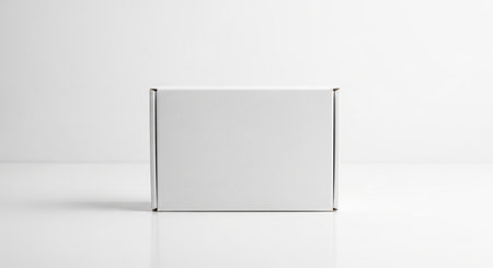 White box mockup isolated on white background. 3d rendering.の素材