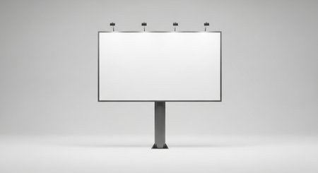 Blank billboard on white background, 3d rendering. Computer digital drawing.の素材