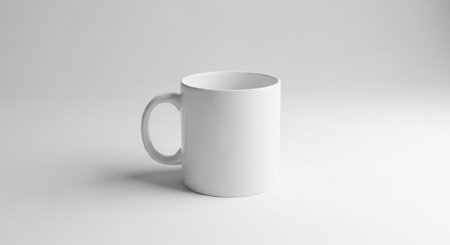 White mug mockup, 3d rendering. Computer digital drawing.の素材