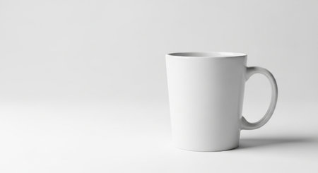 White mug mockup on white background. 3D rendering illustration.の素材