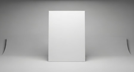 Blank white box mockup on grey background. 3D renderingの素材