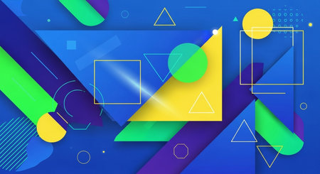 Abstract geometric background with colorful shapes. Vector illustration. Eps 10.の素材
