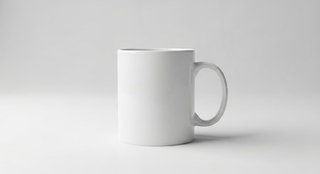 White mug mockup, 3D rendering isolated on white background with clipping pathの素材