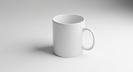 White mug mockup, 3d rendering. Computer digital drawing.の素材