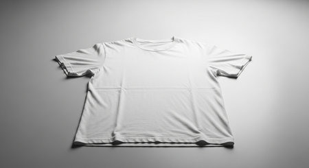 Blank white t-shirt mockup, front view. 3D renderingの素材