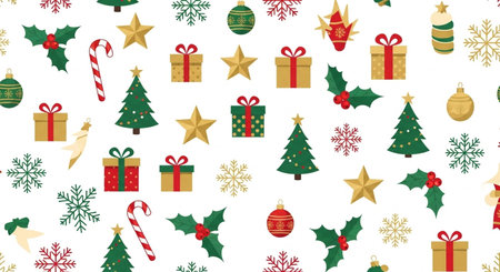 Seamless pattern with christmas elements. Vector illustration for your designの素材