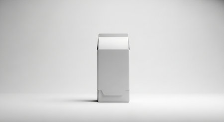 Blank paper box mockup isolated on white background. 3D renderingの素材