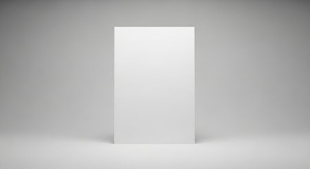 Blank white business card mockup on gray background. 3D renderingの素材