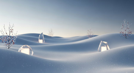 snowdrift 3d illustration for christmas and new yearの素材