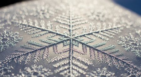 Snowflakes on a gray background. Close-up. Macroの素材
