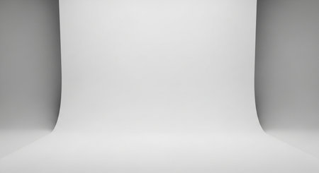 Abstract empty room with white walls and floor. 3d render illustrationの素材