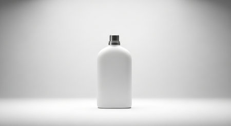 Blank white bottle mockup on white background. 3D renderingの素材