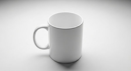 Mug mockup isolated on white background. 3D rendering.の素材