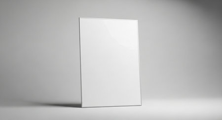 Blank white box mockup on grey background. 3D renderingの素材