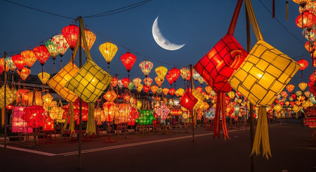 Lantern Festival in Chiang Mai, Thailand. The Lantern Festival is a celebration of Chinese New Year.の素材