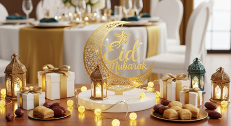 Eid al-Adha (Eid al-Adha) greeting card. 3d renderingの素材