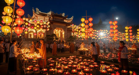 Loy Krathong festival in Chiang Mai, Thailand.の素材