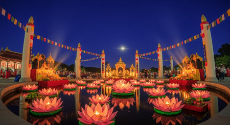 Loy Krathong festival in Chiang Mai, Thailand.の素材