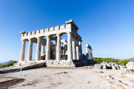 Antique temple goddess Aphaia, Aegina island, Aegean See.