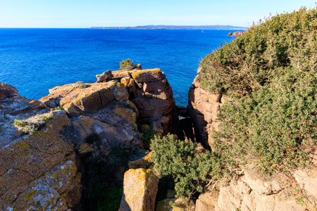 Rocky shores of Sardinia, Cliffs, Italyの写真素材
