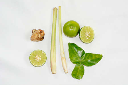 Spices of spicy lemongrass soup or tom yamの写真素材