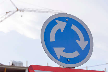 Road symbol signs or traffic symbol signs on the roadの写真素材