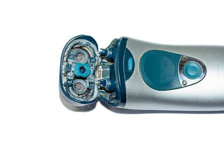 The electric shaver on white background.の写真素材