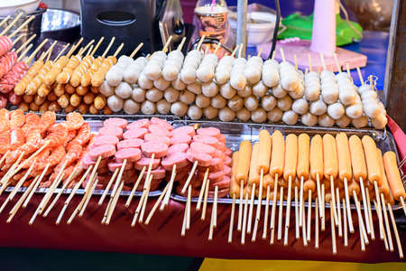 Sausage  Meatballs frying waitの写真素材