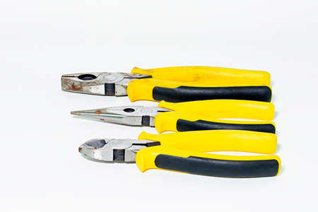 Old hand tools isolated on a white background.